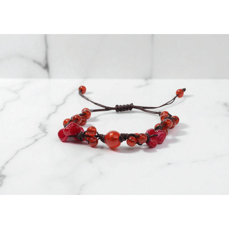 Дамска гривна от естествени камъни Гранат Red Emotion